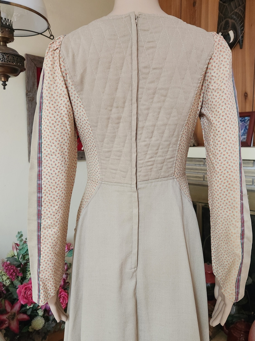 Dreamy 70s Gunne Sax Prairie Dress Corduroy-Style Bodice Size 8 - Picture 5 of 15